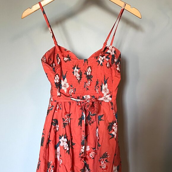 Coral Floral Summer Dress (M) - Picture 2 of 4